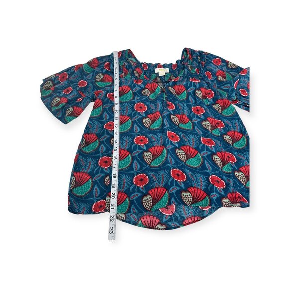 Maeve By Anthropologie Letitia Smocked Blouse Women SZ X-Small Floral Multicolor - Picture 6 of 13